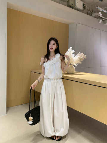 Chic & Elevated：Airy White Palazzo Pants for Summer