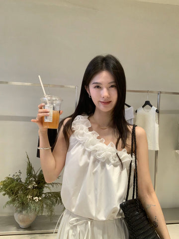 Summer Flowy One-Shoulder Camisole Top