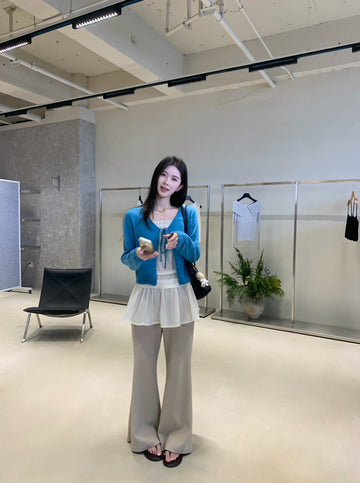 Korean Style High Waist Flare Wide Leg Pants