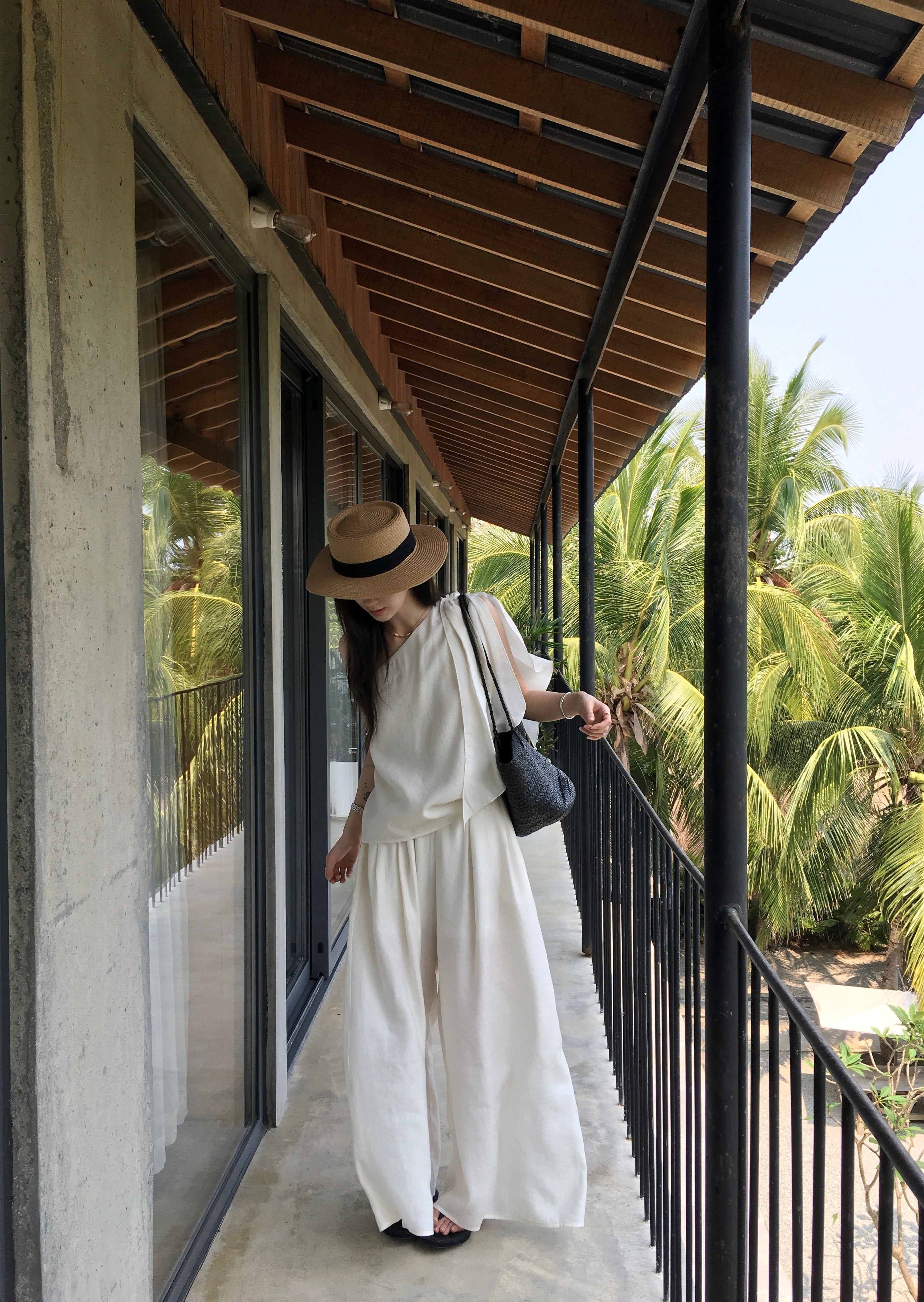 One Shoulder Flowy Top for Women – Minimal Elegant Summer Blouse