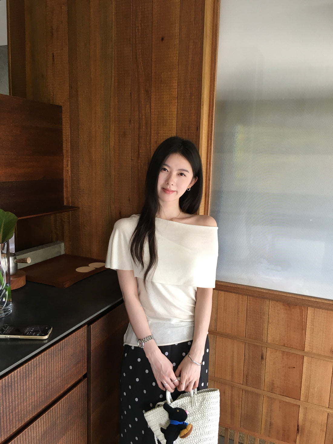 Minimal Off Shoulder Top for Women – Soft Elegant Slim Fit Tee