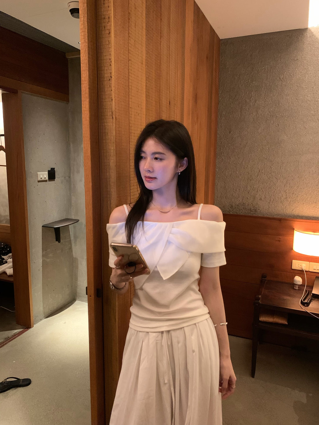 Off Shoulder Ruffle Top for Women | Sweet Korean Style Slim Fit Blouse