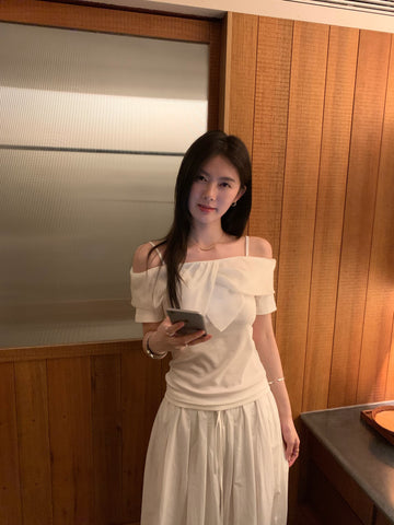 Off Shoulder Ruffle Top for Women | Sweet Korean Style Slim Fit Blouse