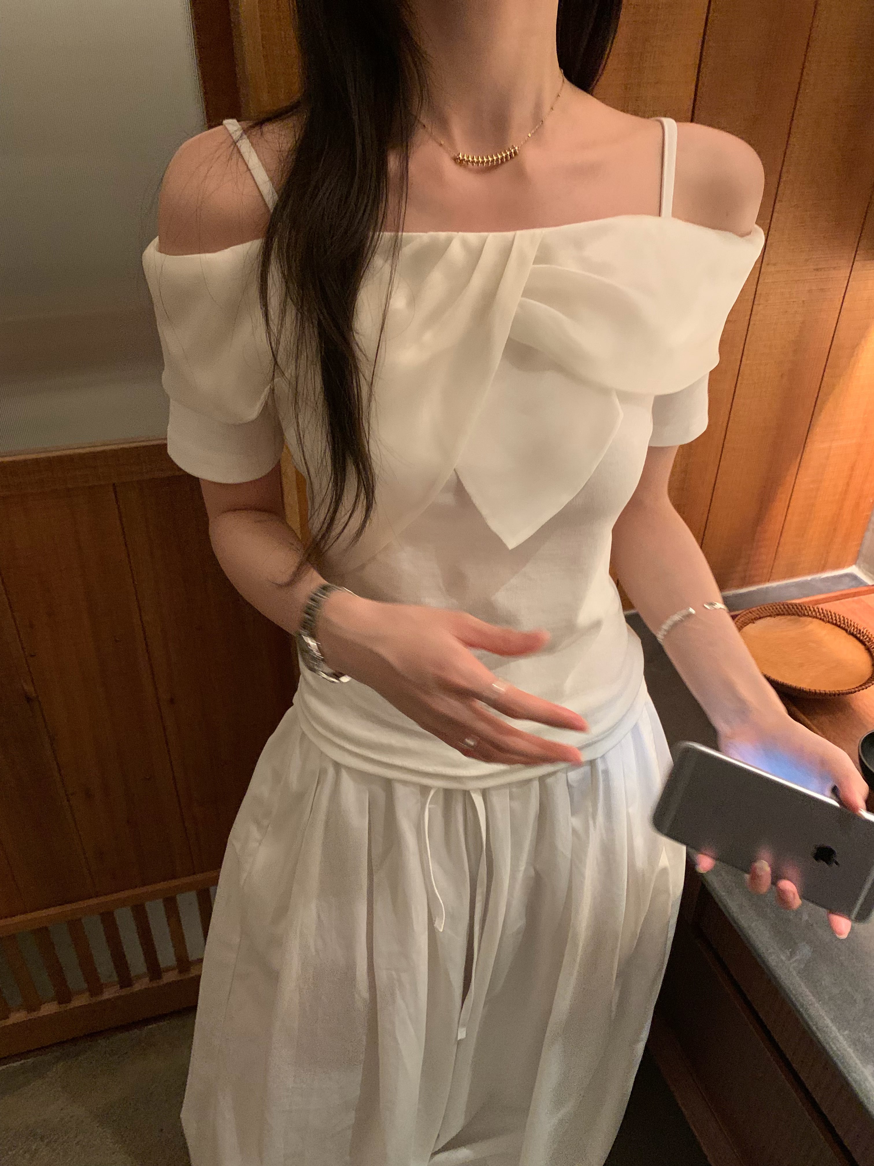 Off Shoulder Ruffle Top for Women | Sweet Korean Style Slim Fit Blouse