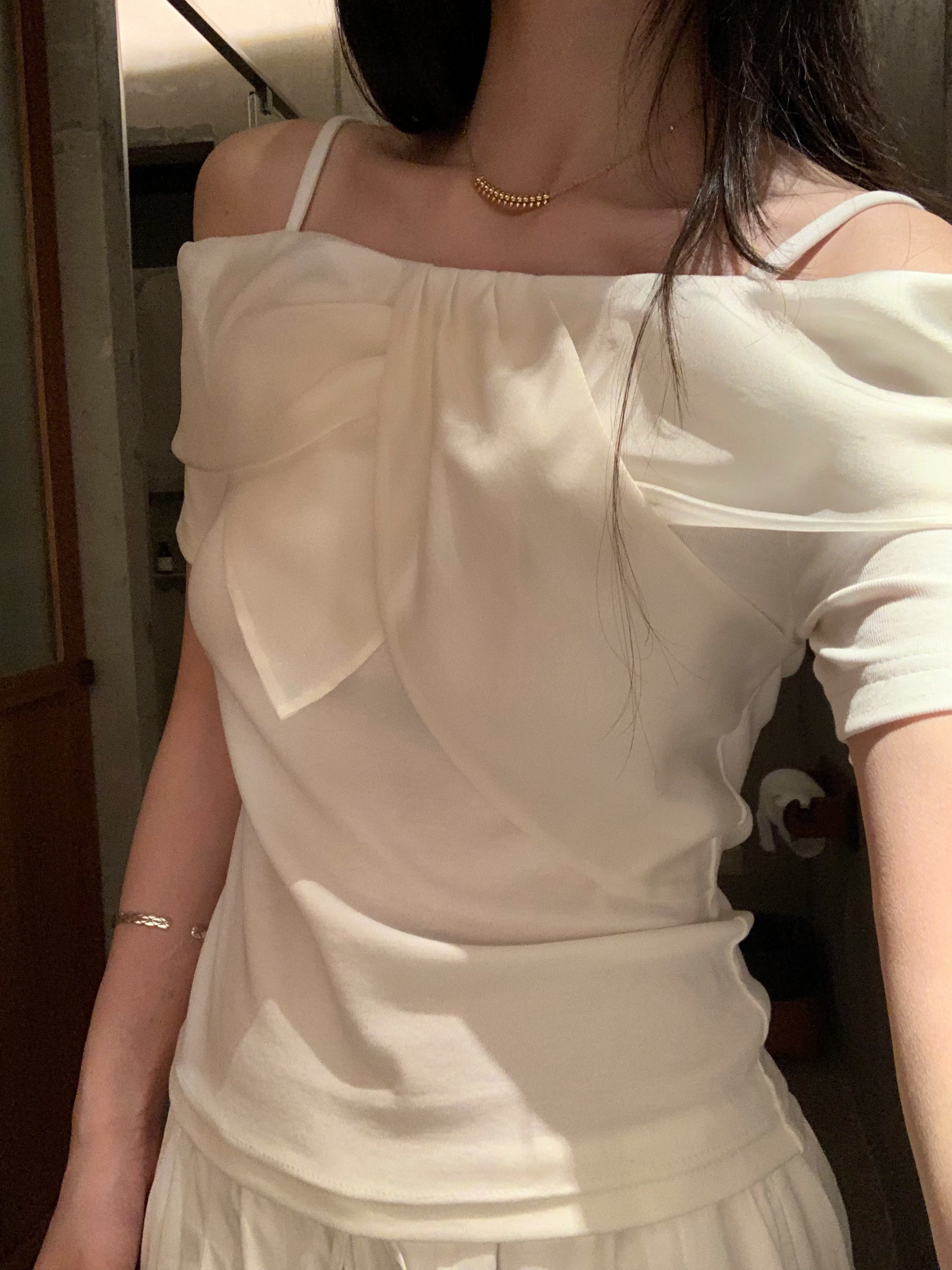 Off Shoulder Ruffle Top for Women | Sweet Korean Style Slim Fit Blouse