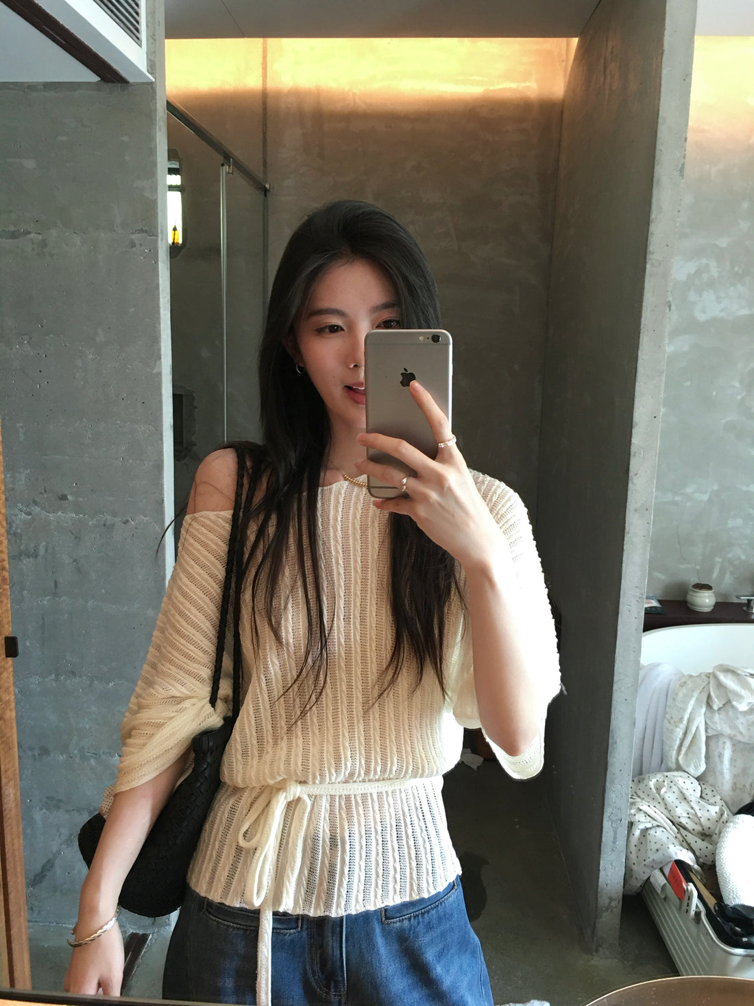 Lightweight Knit Drawstring Top for Women – Soft Elegant Summer Sweater