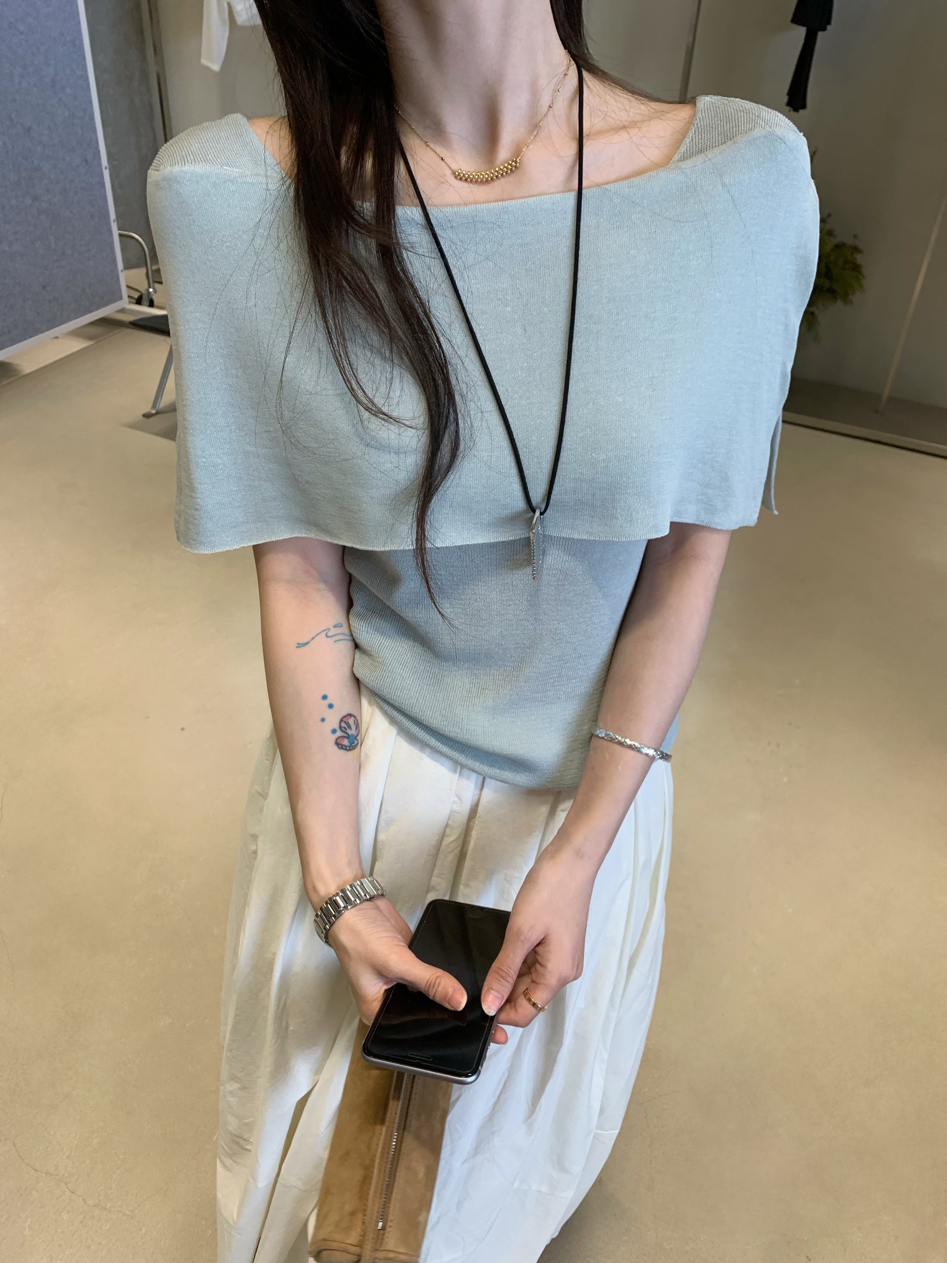 Boat Neck Layered Top for Women – Minimal Elegant Soft Knit Blouse