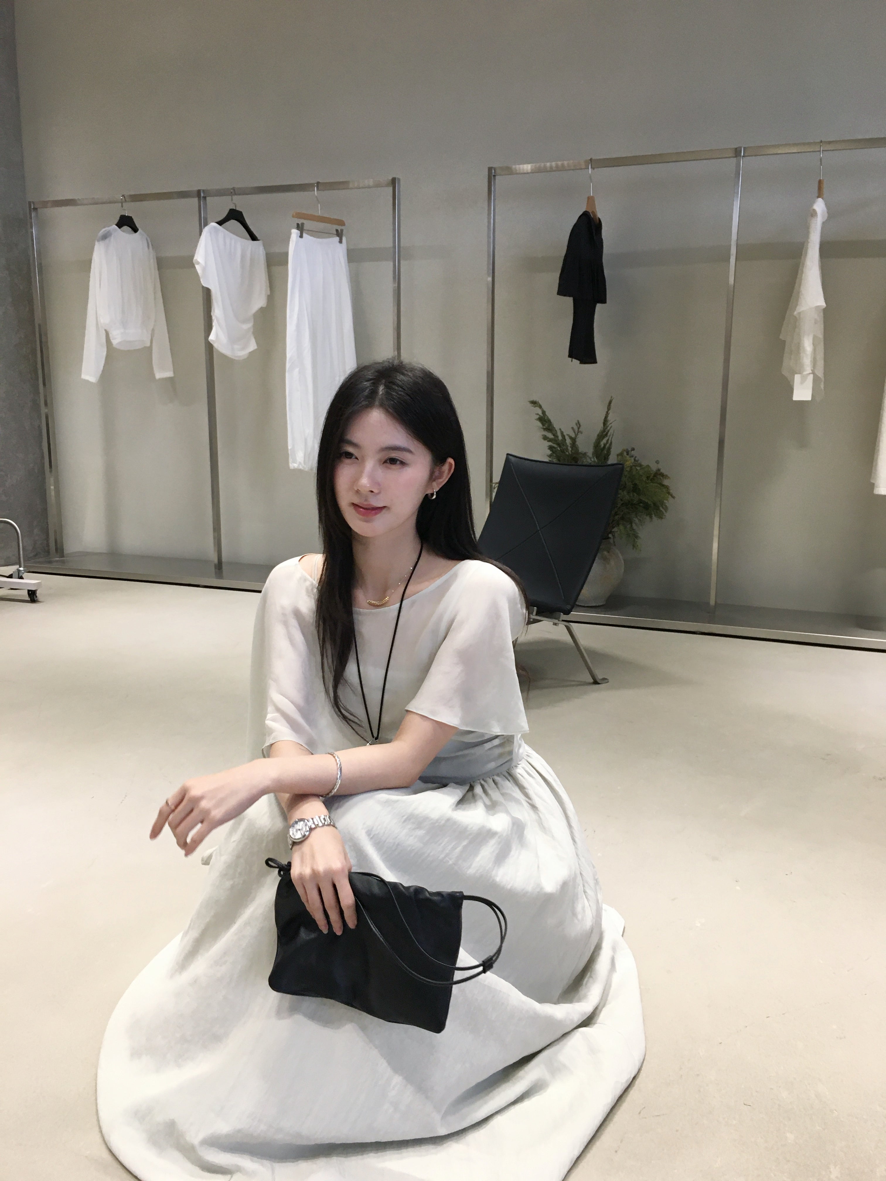 Elegant Cape Sleeve Top for Women | Minimalist Korean Style Blouse