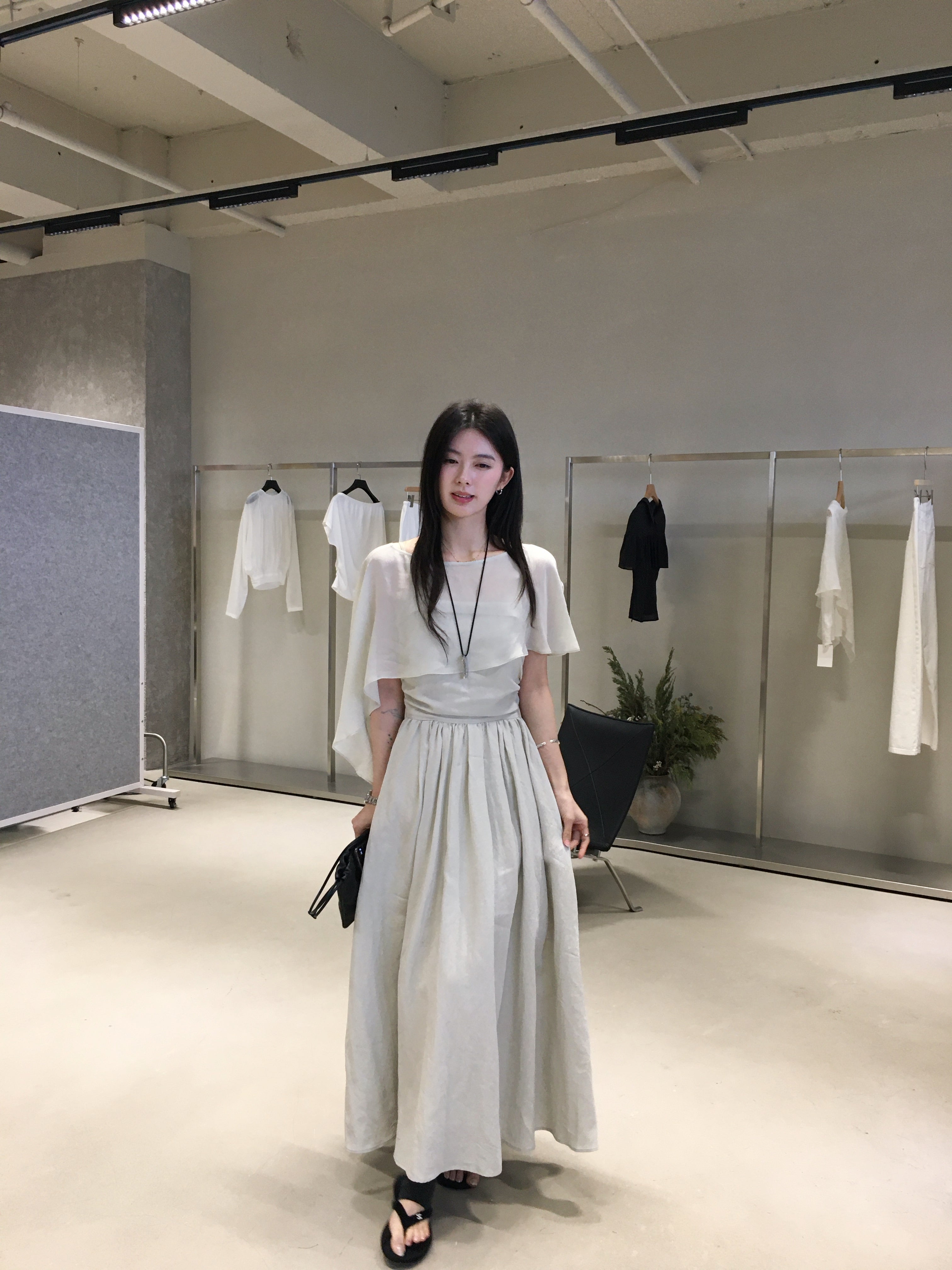 Elegant Cape Sleeve Top for Women | Minimalist Korean Style Blouse