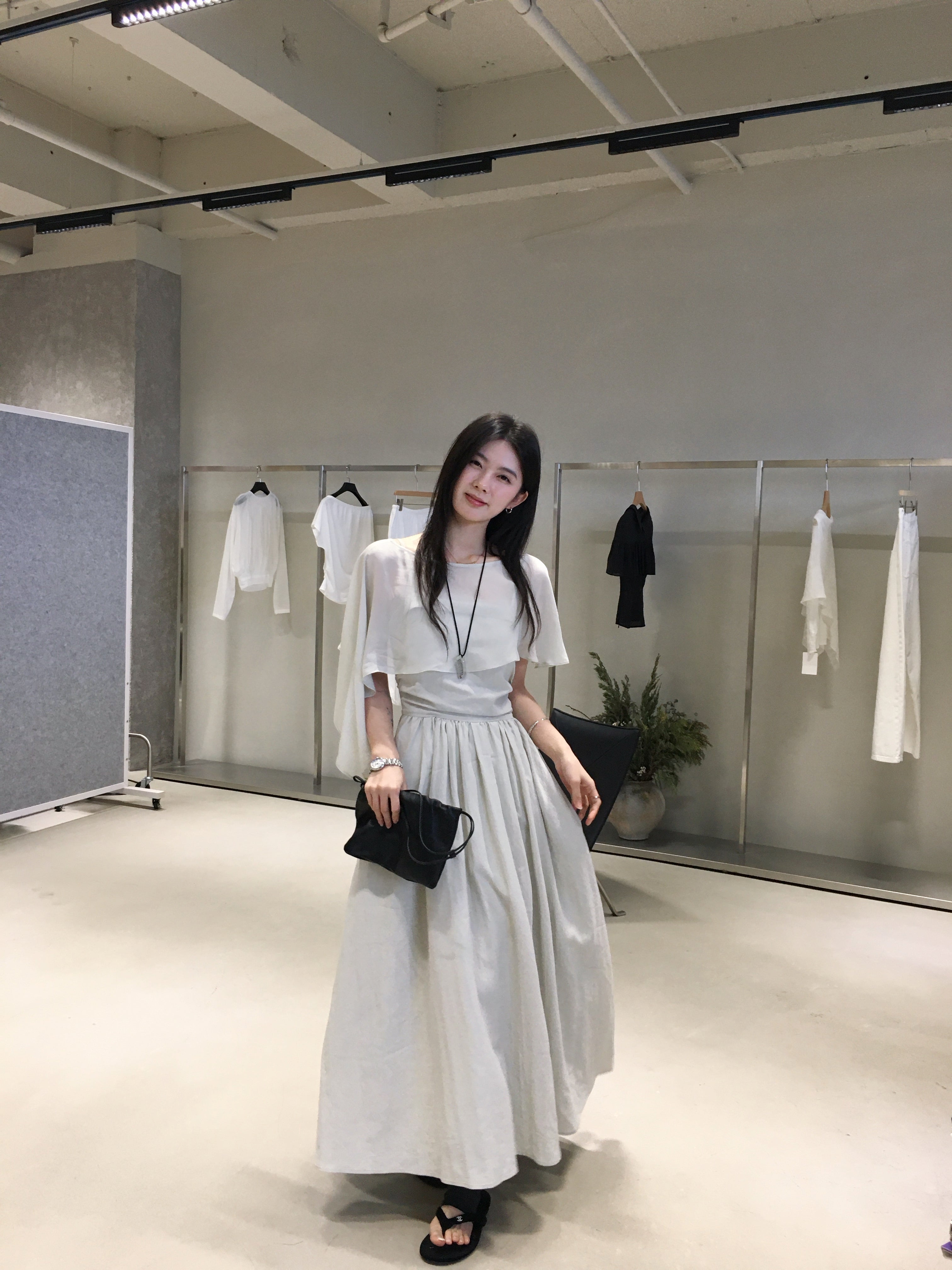 Elegant Cape Sleeve Top for Women | Minimalist Korean Style Blouse