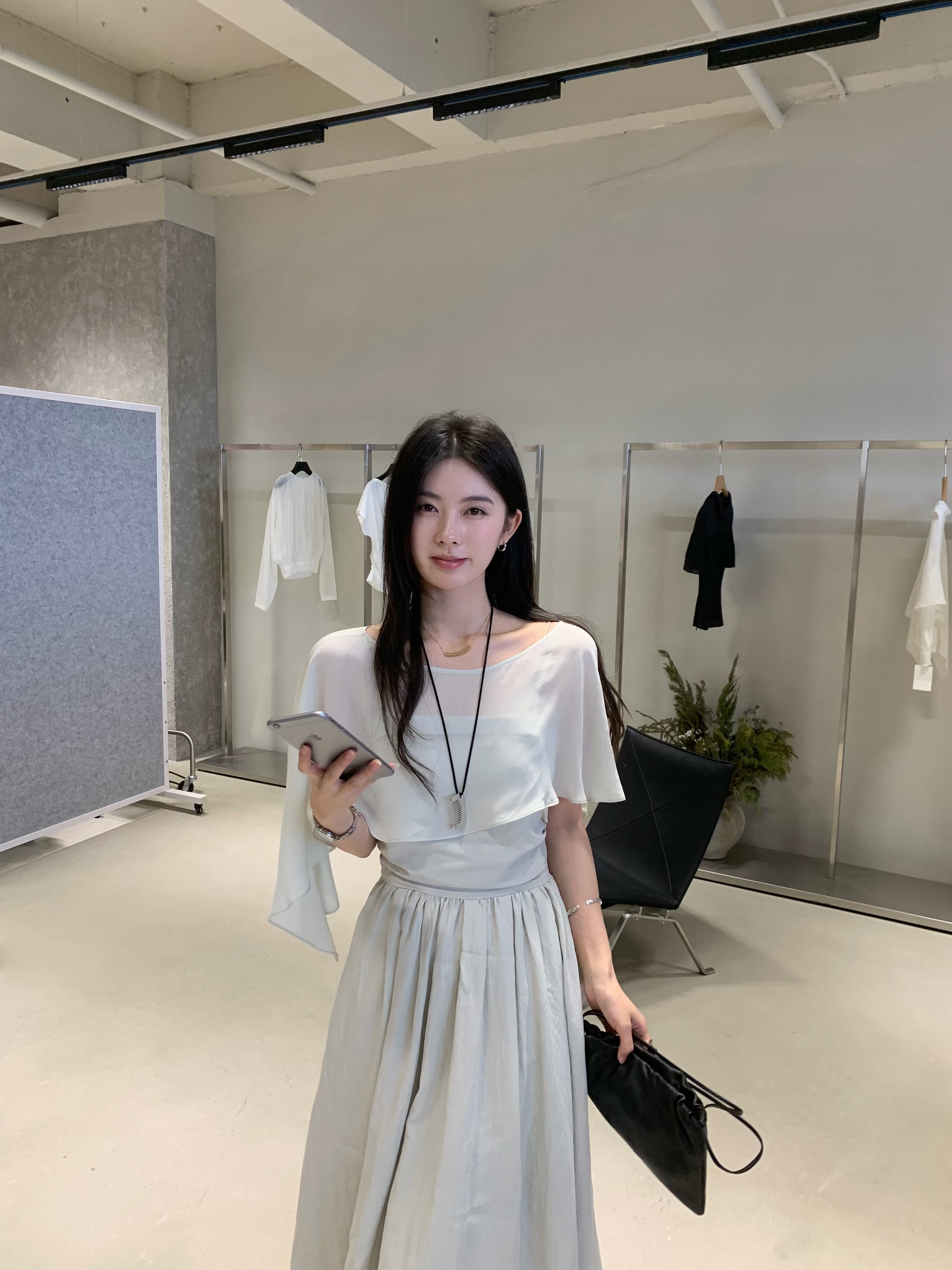 Elegant Cape Sleeve Top for Women | Minimalist Korean Style Blouse