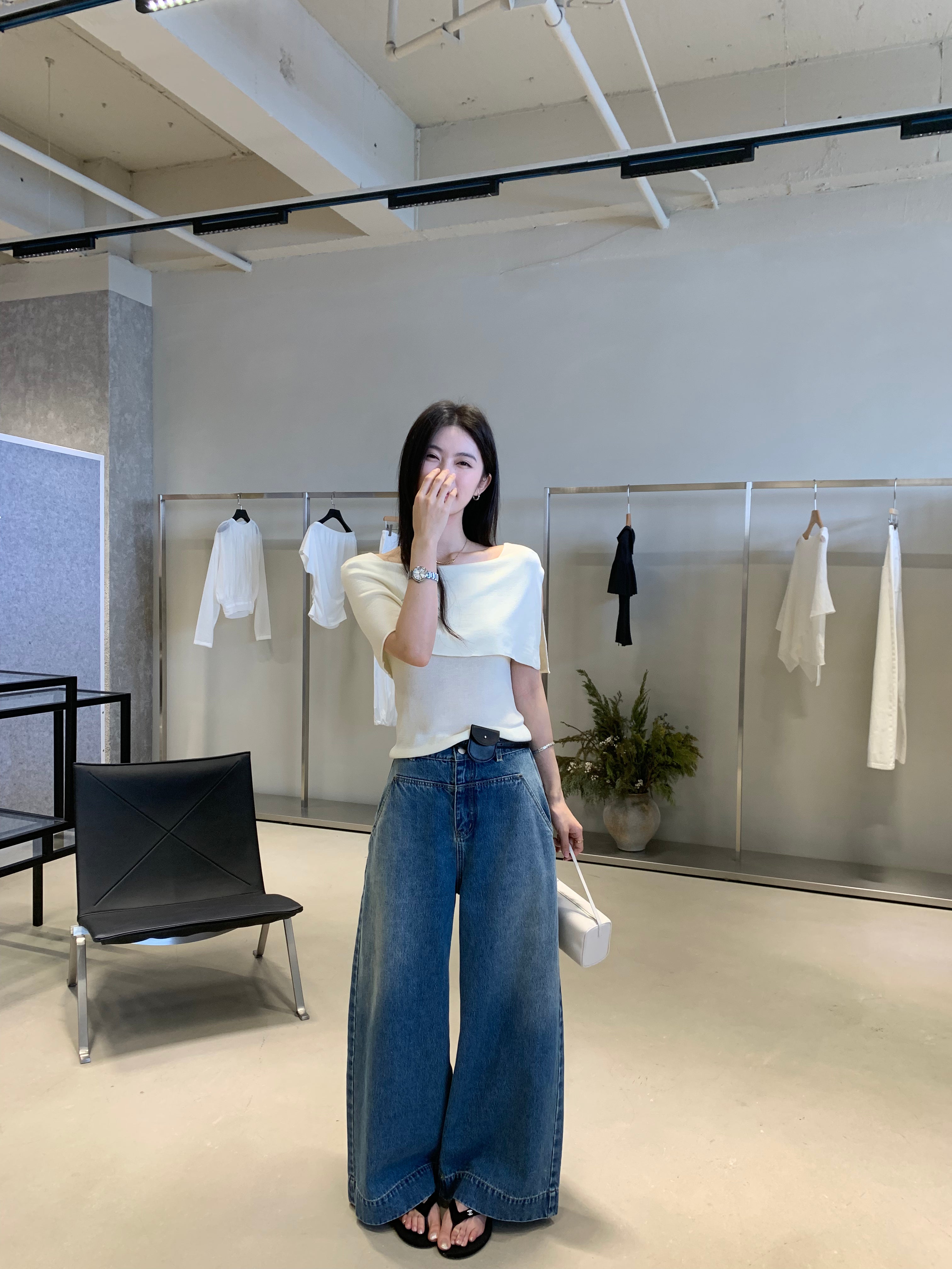 High Waisted Wide Leg Jeans for Women | Baggy Korean Style Denim Pants