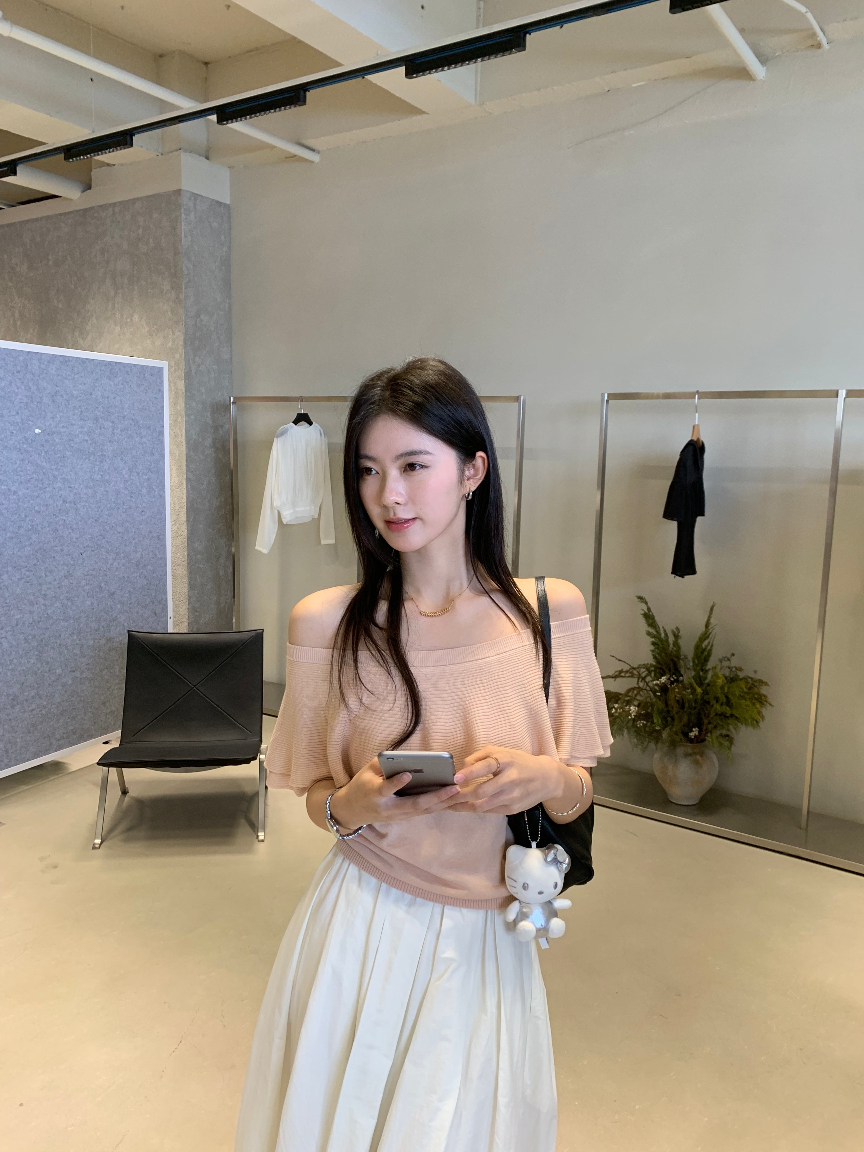 Off Shoulder Ruffle Knit Top for Women – Elegant Slim Fit Soft Blouse