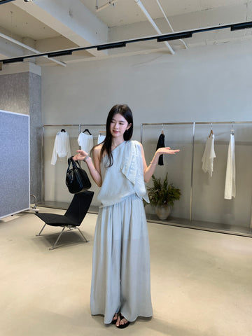 Flowy Wide Leg Pants for Women – High Waist Minimal Elegant Trousers