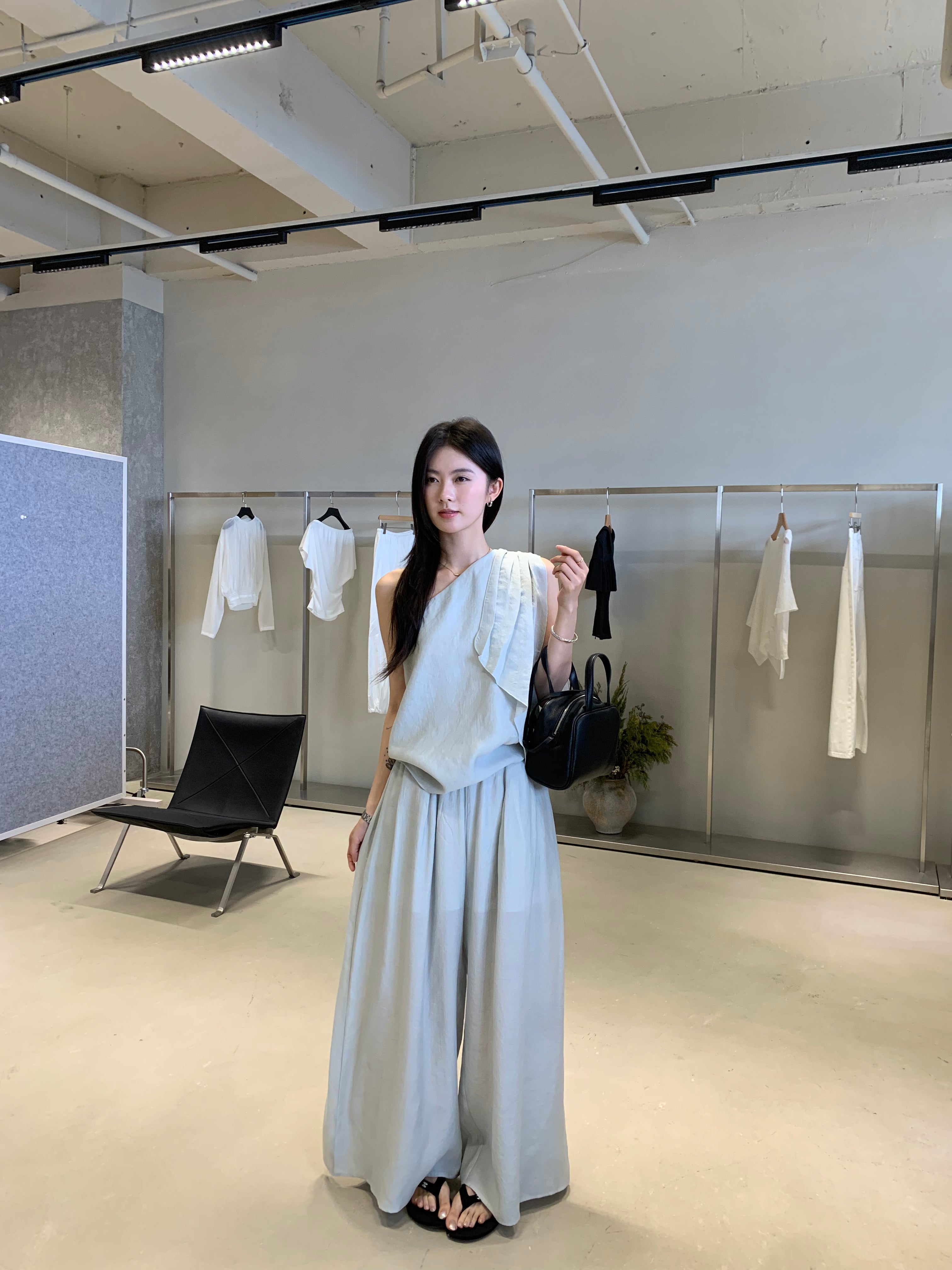 Flowy Wide Leg Pants for Women – High Waist Minimal Elegant Trousers
