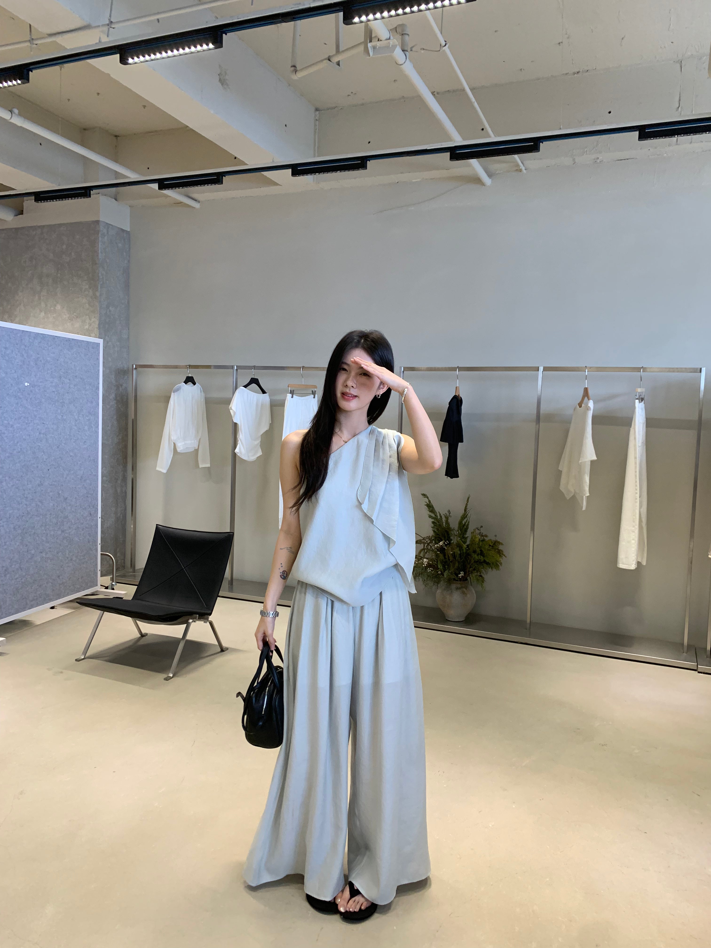 Flowy Wide Leg Pants for Women – High Waist Minimal Elegant Trousers