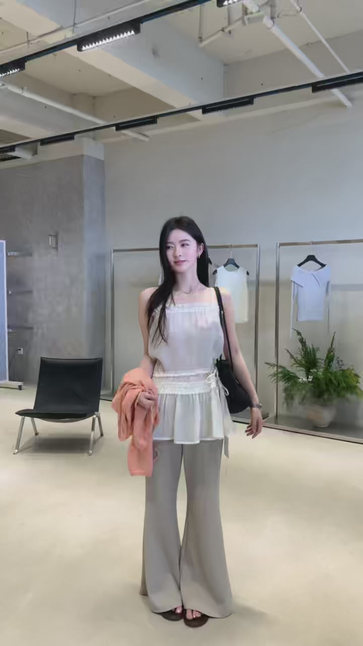 Korean Style High Waist Flare Wide Leg Pants